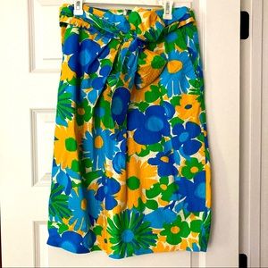 J. Crew Pencil skirt w pleats pockets & a bow